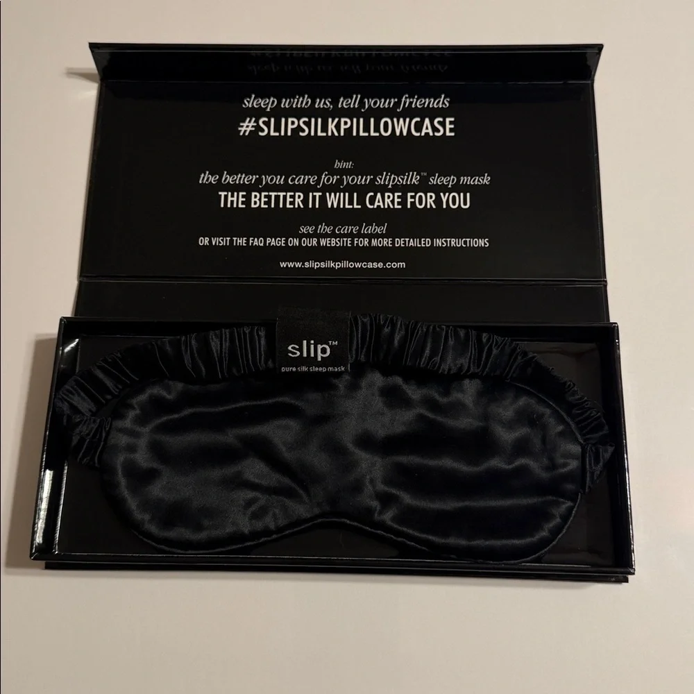 Slip Pure Silk Soft Sleep Eye Mask with Elastic Band, Black